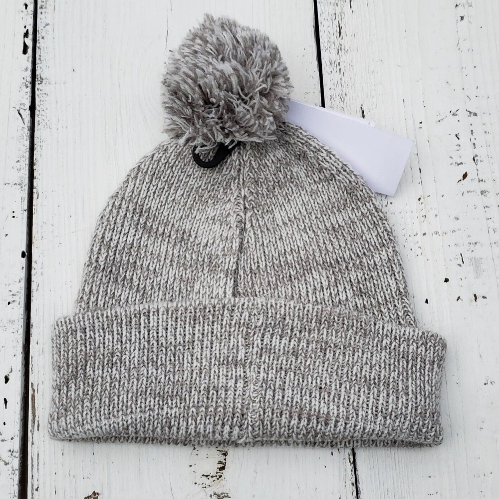 Timberland Womens Grey & White PomPom Beanie - One Size - NEW - Picture 4 of 5